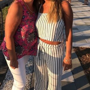 PacSun Lottie Moss Blue + White Striped Set